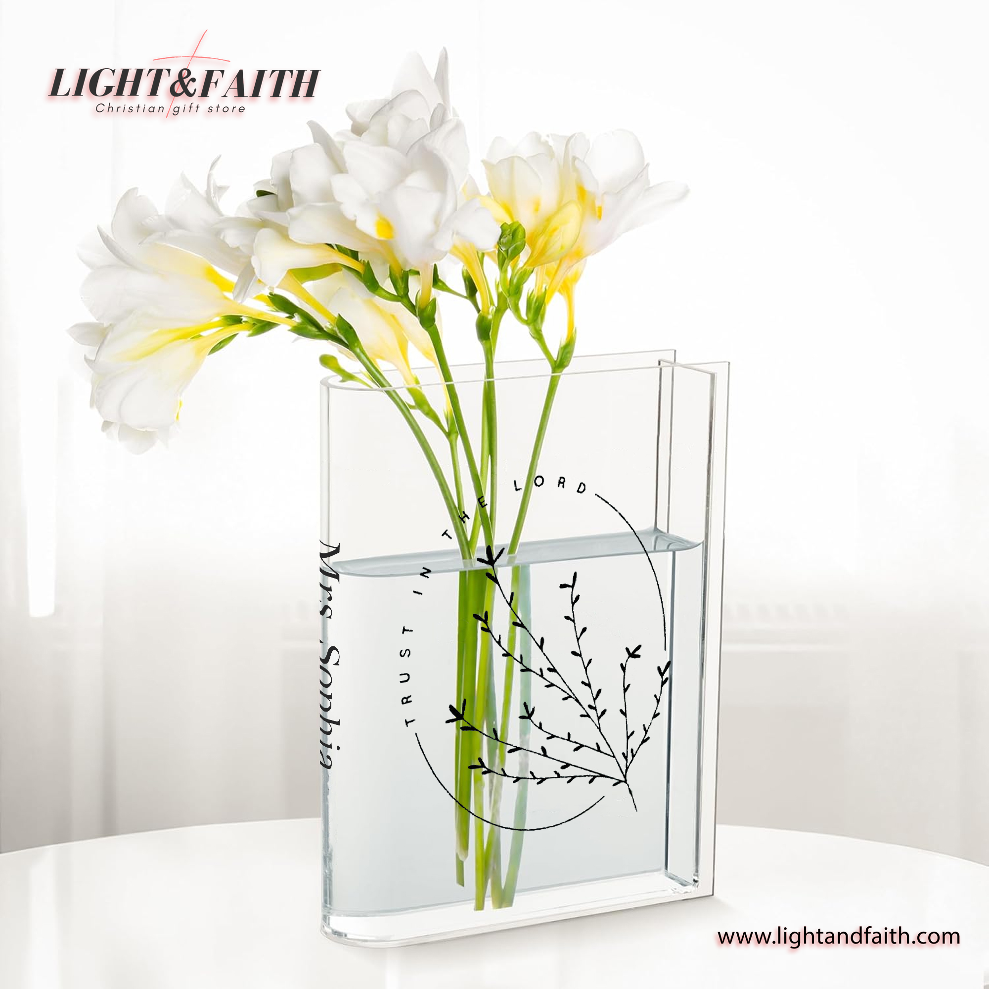 Trust In The Lord Book Vase, Christian Book Vase, Vintage Floral Book Vase, Faith Book Vase, Bible Verse Book Shaped Flower Vase